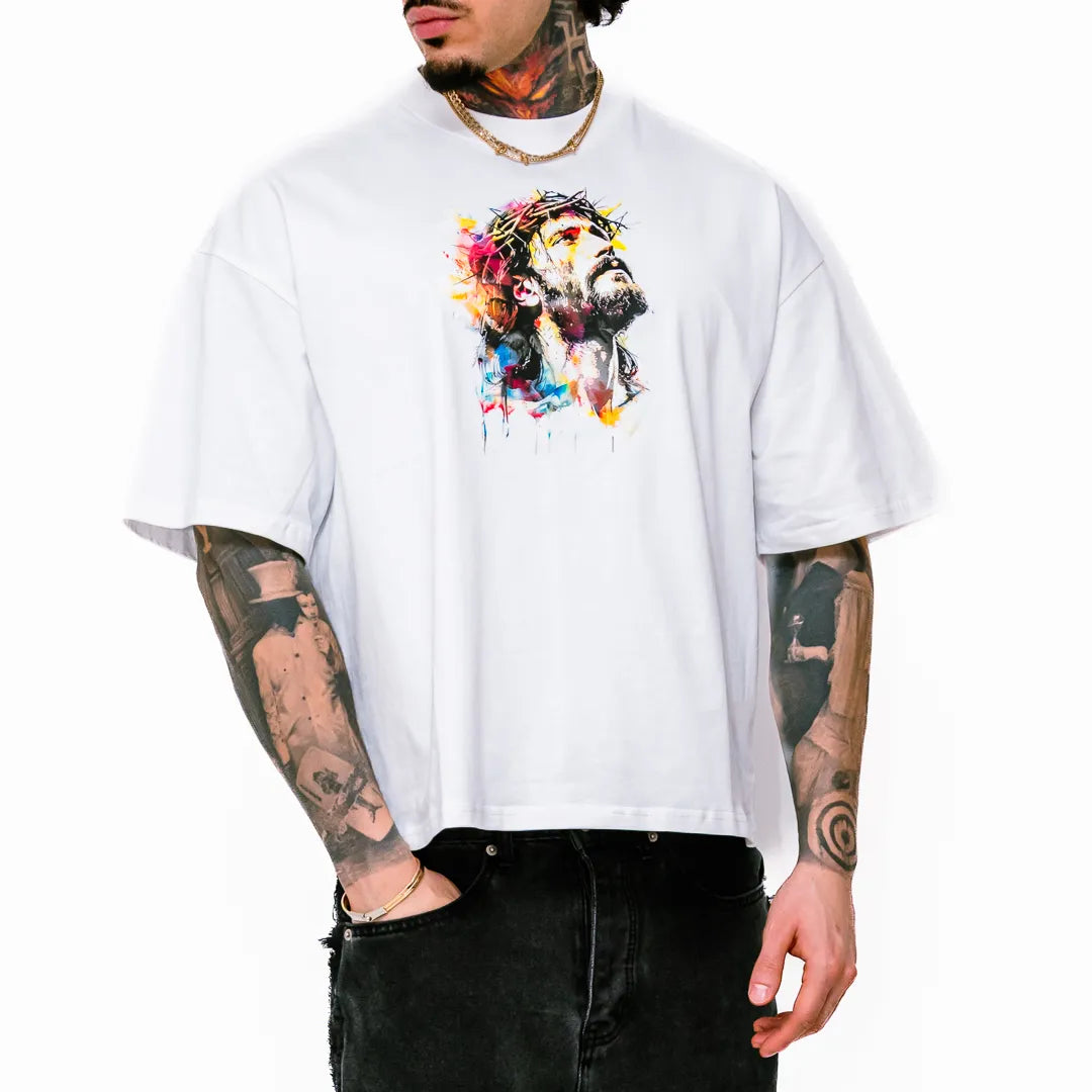 i!P Oversized Cropped Tee ”Jesus 1978”