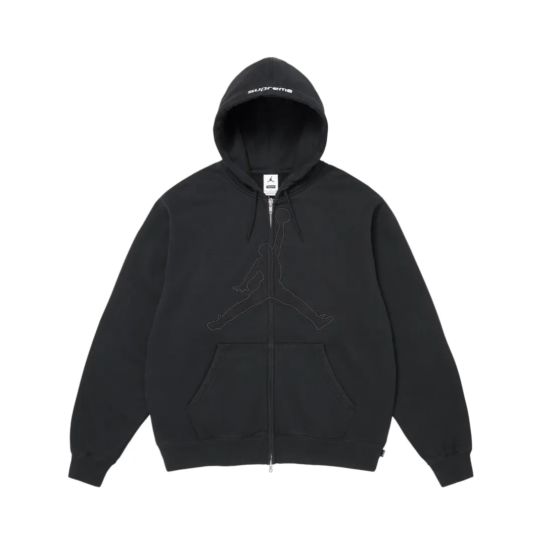 Supreme Jordan Zip Up Hooded Sweatshirt ”Black”