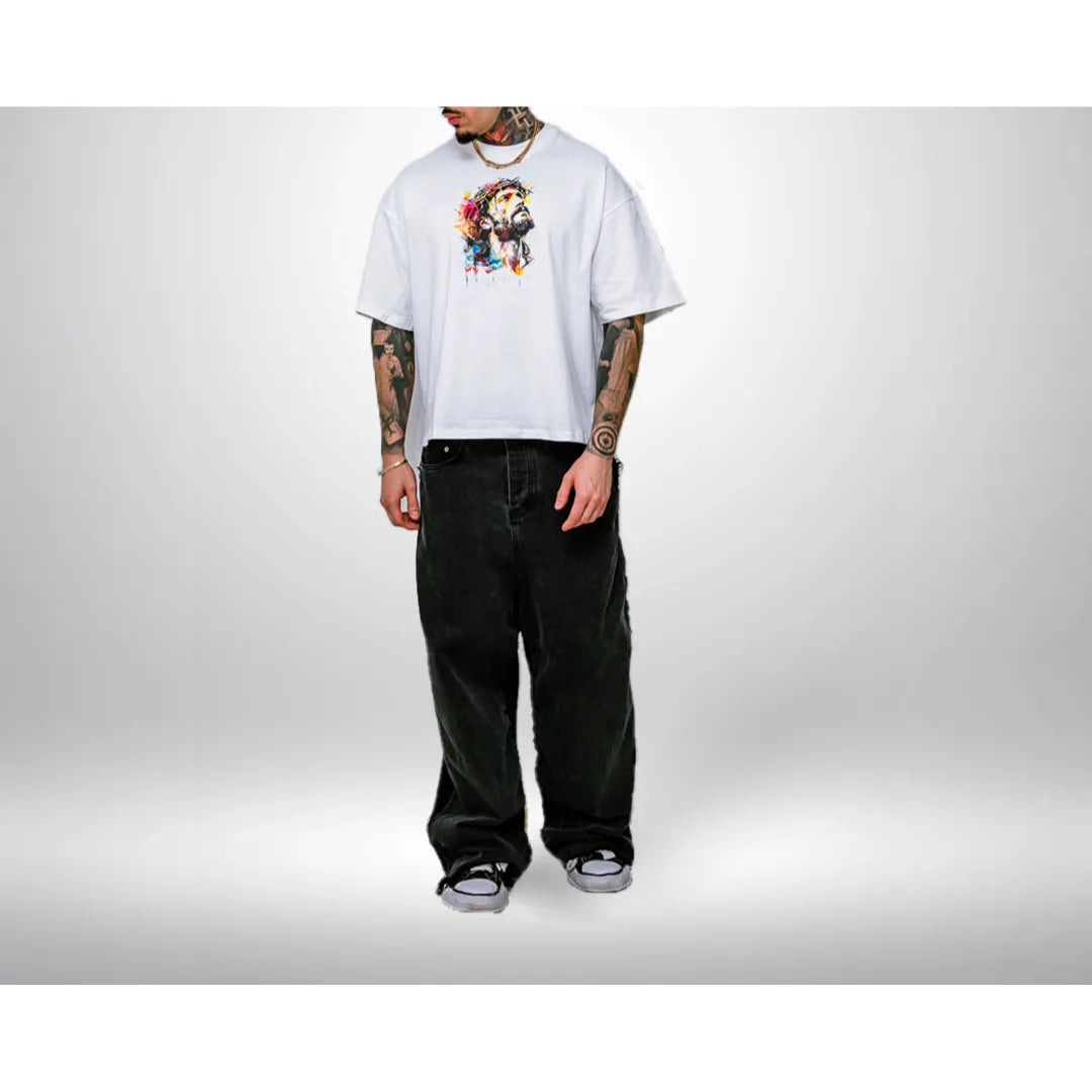 i!P Oversized Cropped Tee ”Jesus 1978”