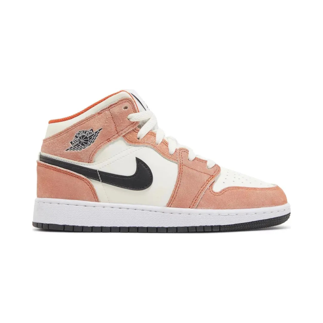 Air Jordan 1 Mid Orange Suede DV1336-800 Brick Sneakers