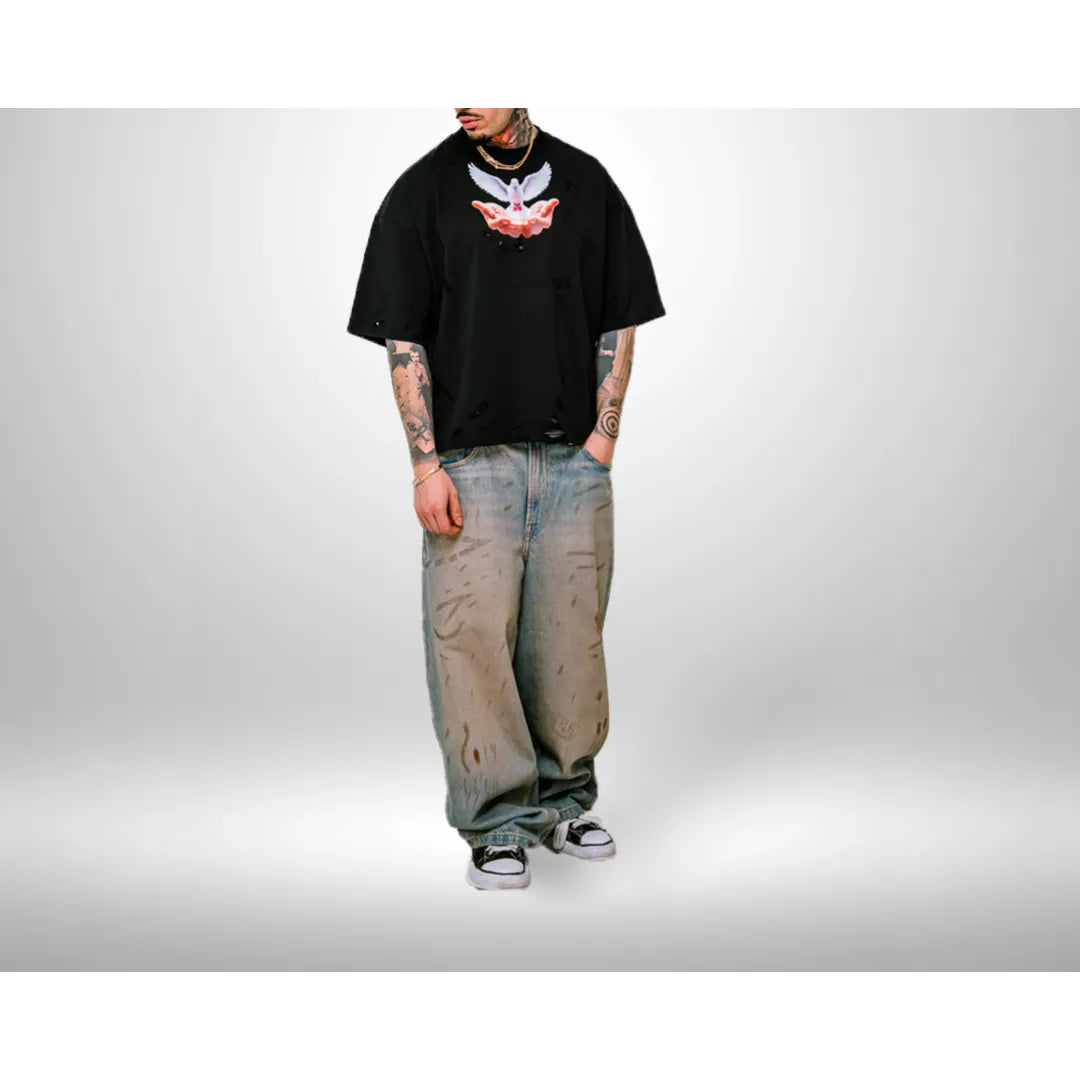 IP-by-paris-Oversized-Cropped-Tee_Flying-Dove-Black