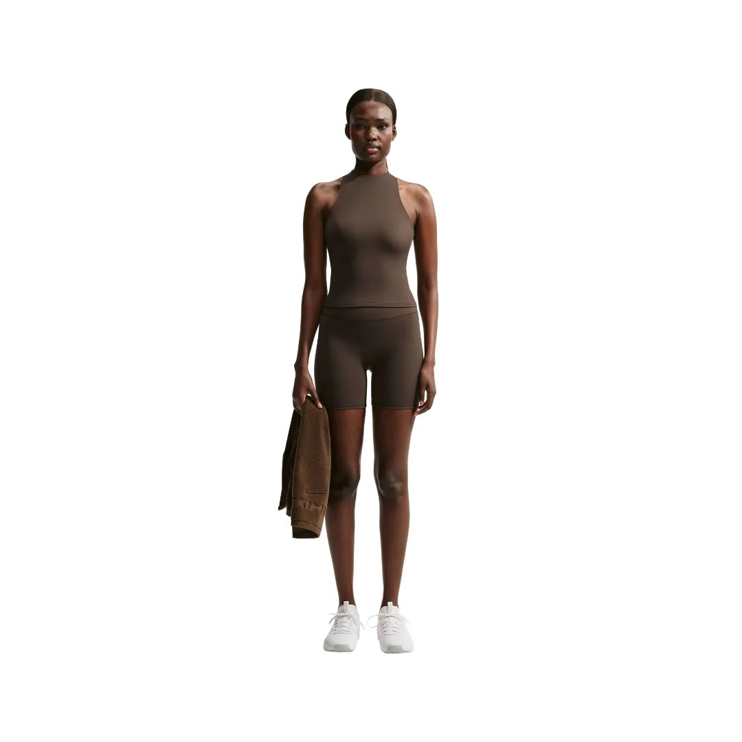 Nike x SKIMS Matte Women's Mock-Neck Racerback Tank Top ”Dark Sepia”