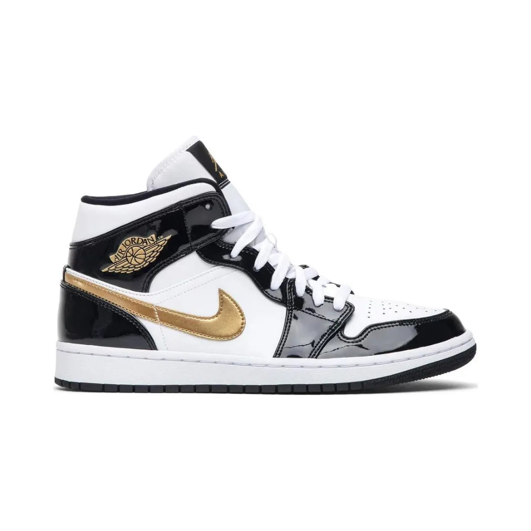 Nike-Air-Jordan-1-Mid-Patent-Black-White-Gold-852542-007-Brick-Sneakers-1