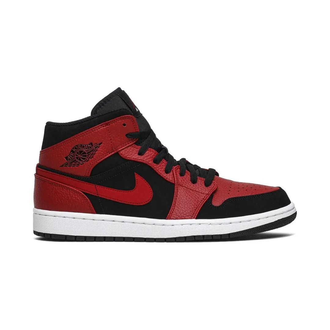 Nike Air Jordan 1 Mid Reverse Bred 554724-054 Brick Sneakers 