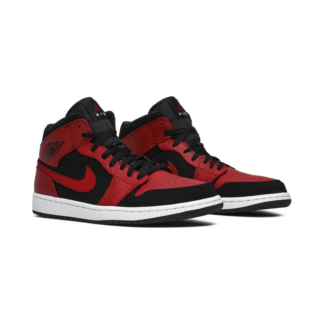 Nike Air Jordan 1 Mid Reverse Bred 554724-054 Brick Sneakers 2