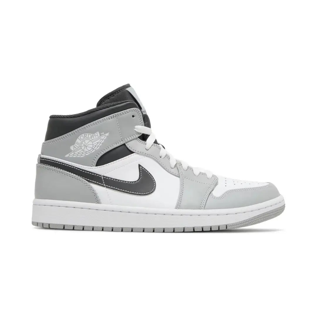 Nike Air Jordan 1 Mid Light Smoke Grey Anthracite 554724-078 Brick Sneakers