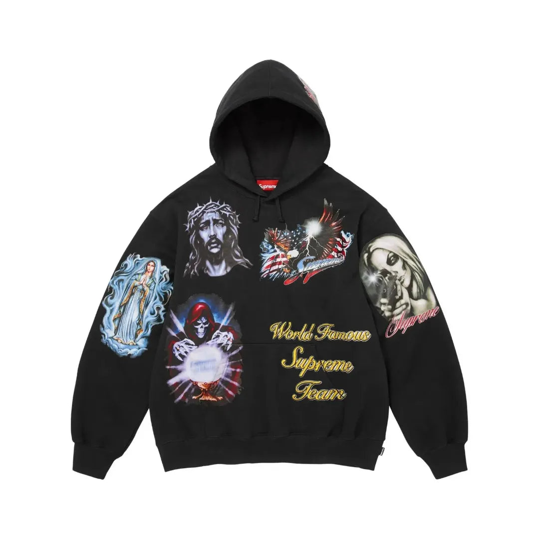 Hanorac Supreme Stickers ”Black”