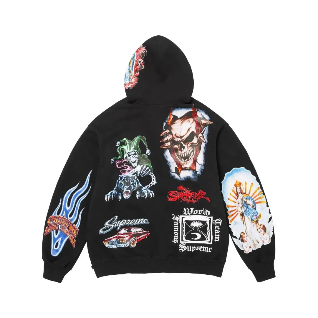 Hanorac Supreme Stickers ”Black”