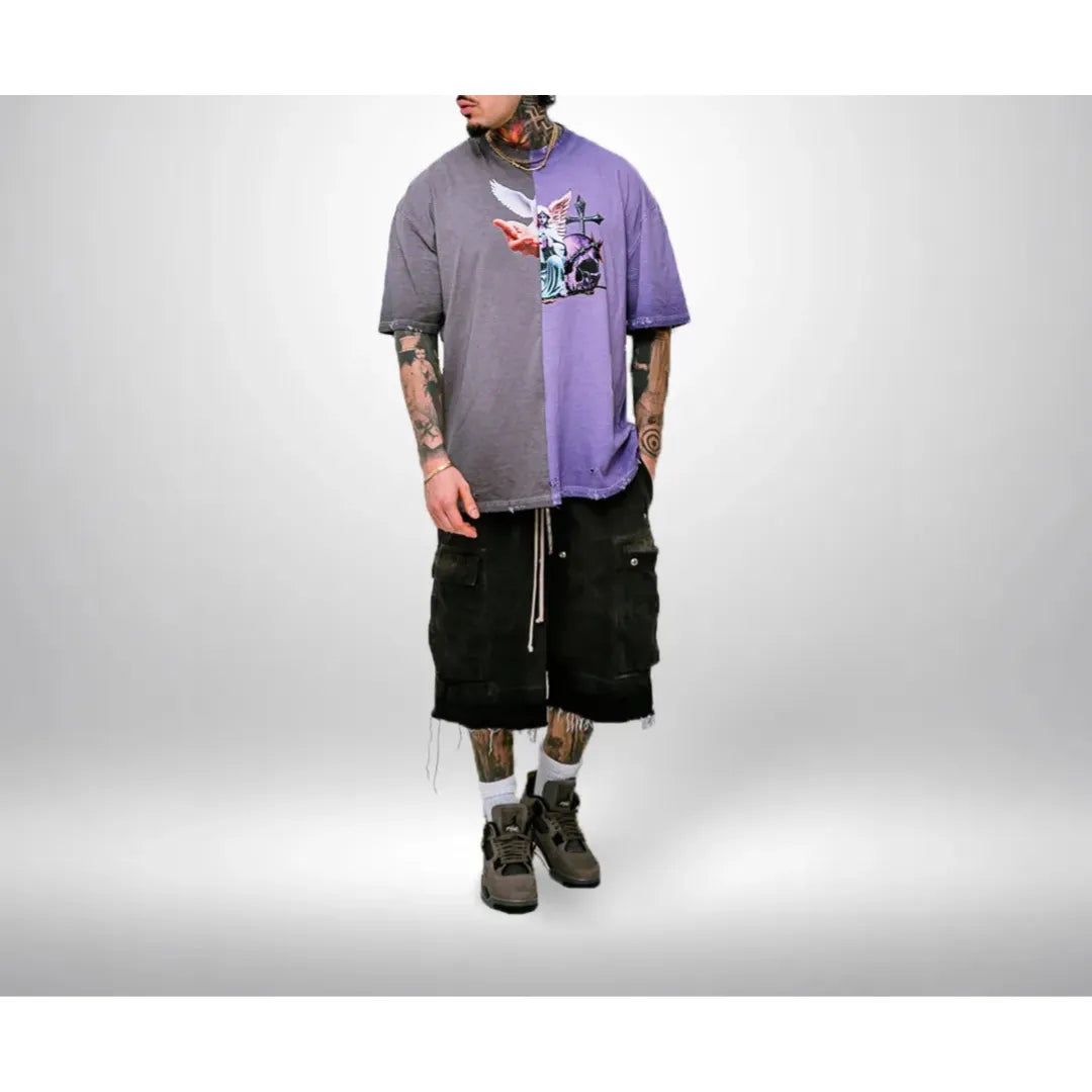 i!p-IP-by-paris-Vintage-Distressed-Double-Tee-Purple-Grey